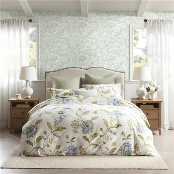 Tropical Leaf Peel Stick Wallpaper Green White Floral Removable Wall Decor - Picture 4 of 7